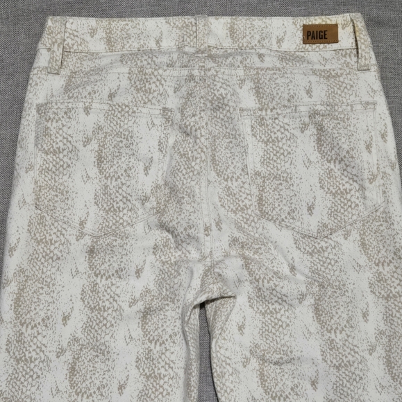 PAIGE Hoxton Ankle Denim Jeans Sonoran Snake Print White Tan Size 28 - Picture 8 of 11